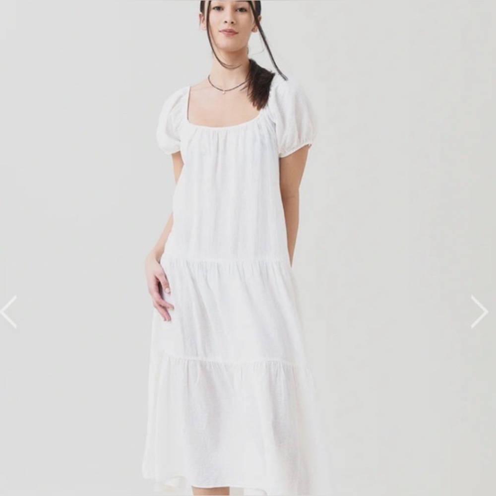 Honorine white Elodie long dress size Large 100% cotton NWT